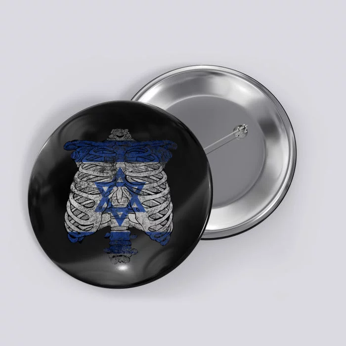 Israeli Skeleton Costume Jewish Halloween Gifts Israel Flag Button