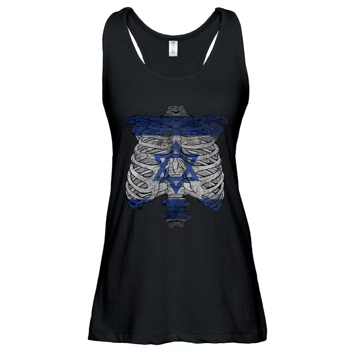 Israeli Skeleton Costume Jewish Halloween Gifts Israel Flag Ladies Essential Flowy Tank