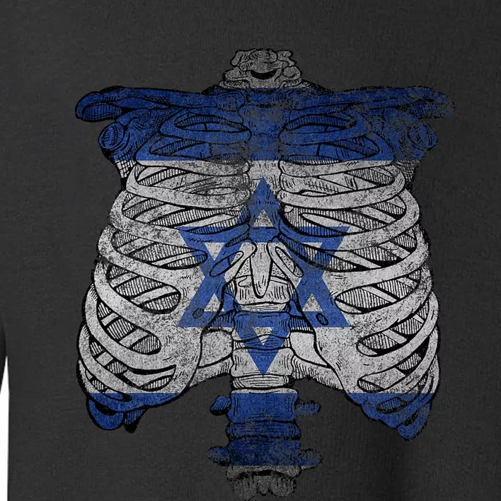 Israeli Skeleton Costume Jewish Halloween Gifts Israel Flag Toddler Sweatshirt