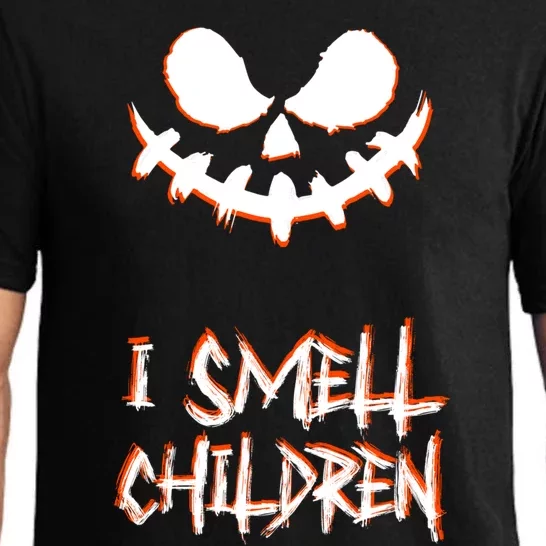 I Smell Children Gift Scary Adult Halloween Pumpkin Face Gift Pajama Set