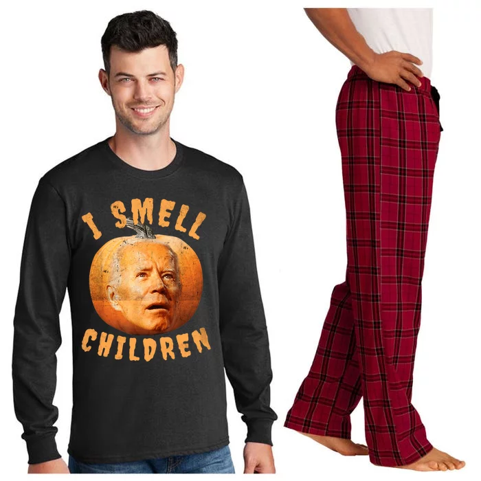 I Smell Children Anti Joe Biden Funny Witches Halloween Long Sleeve Pajama Set