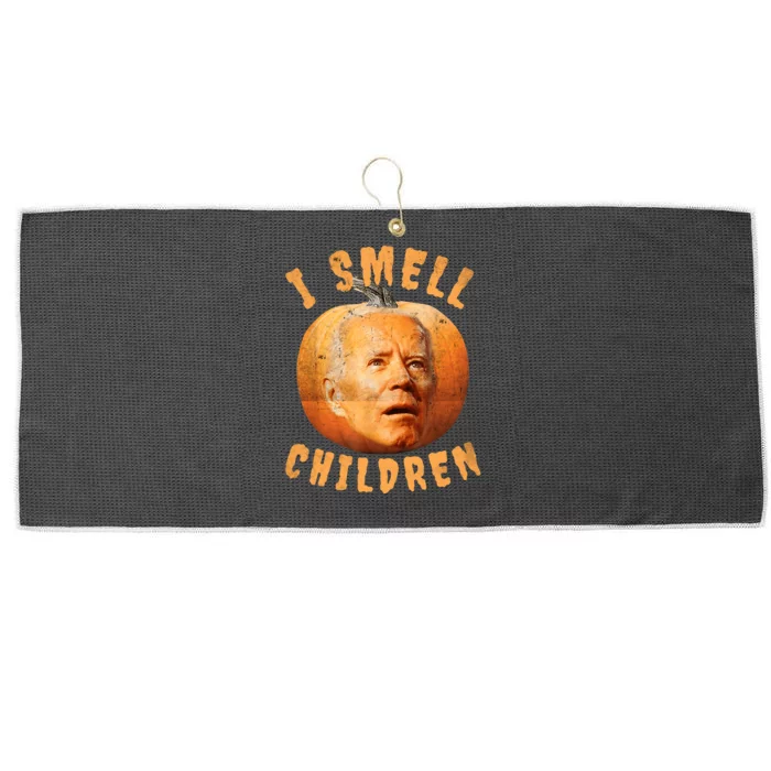 I Smell Children Anti Joe Biden Funny Witches Halloween Large Microfiber Waffle Golf Towel