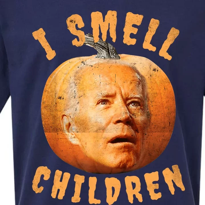 I Smell Children Anti Joe Biden Funny Witches Halloween Sueded Cloud Jersey T-Shirt