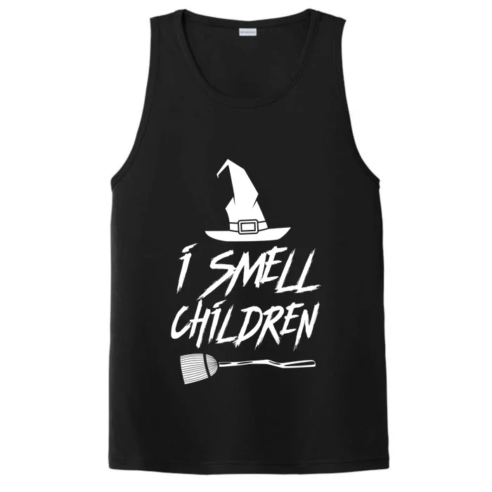 I Smell Children Funny Halloween Witch Hat Broom Costume Gift Performance Tank