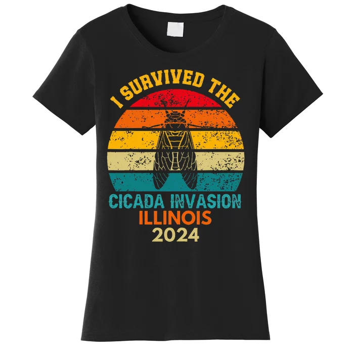 I Survived Cicada Invasion Illinois 2024 Cigada Summer Women's T-Shirt