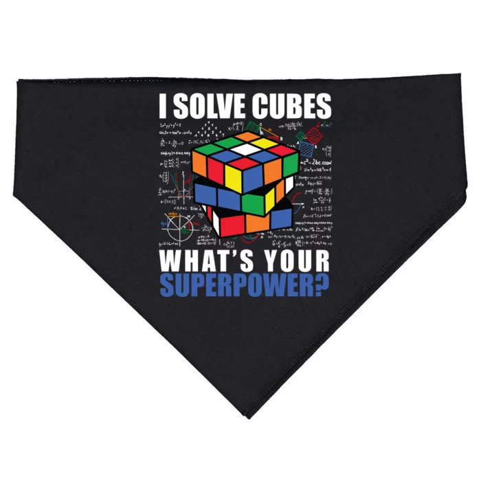 I Solve Cubes What's Your Superpower USA-Made Doggie Bandana