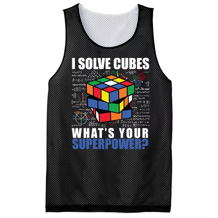 I Solve Cubes What's Your Superpower Mesh Reversible Basketball Jersey Tank