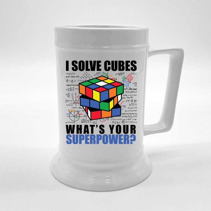 I Solve Cubes What's Your Superpower Front & Back Beer Stein