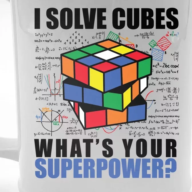 I Solve Cubes What's Your Superpower Front & Back Beer Stein