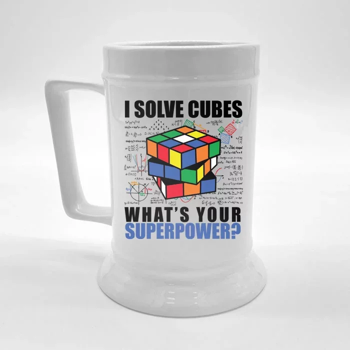 I Solve Cubes What's Your Superpower Front & Back Beer Stein