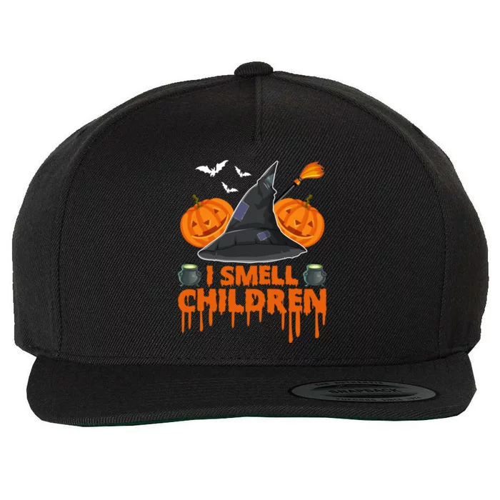 I Smell Children Halloween Bats Witch Hat Pumkin Design Funny Gift Wool Snapback Cap