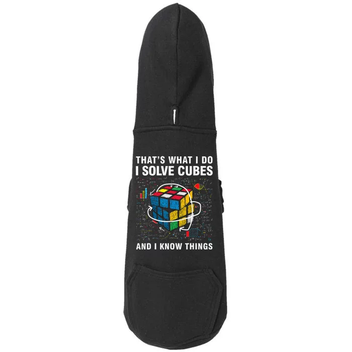 I Solve Cubes And I Know Things Funny Speed Cubing Doggie 3-End Fleece Hoodie