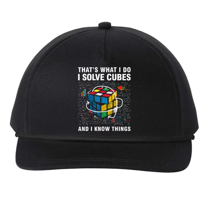 I Solve Cubes And I Know Things Funny Speed Cubing Snapback Five-Panel Rope Hat