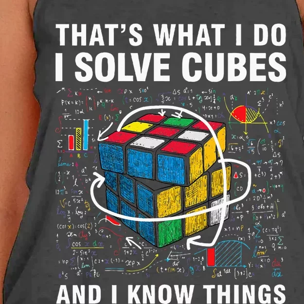 I Solve Cubes And I Know Things Funny Speed Cubing Women's Knotted Racerback Tank