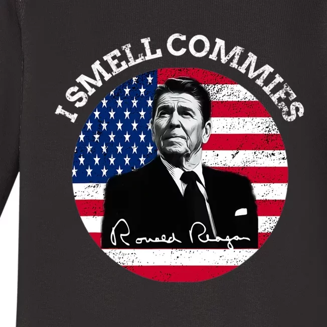 I Smell Commies Republican Conservative Ronald Regan Biden Baby Long Sleeve Bodysuit