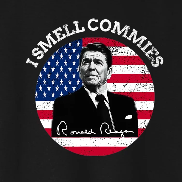 I Smell Commies Republican Conservative Ronald Regan Biden Women's Crop Top Tee