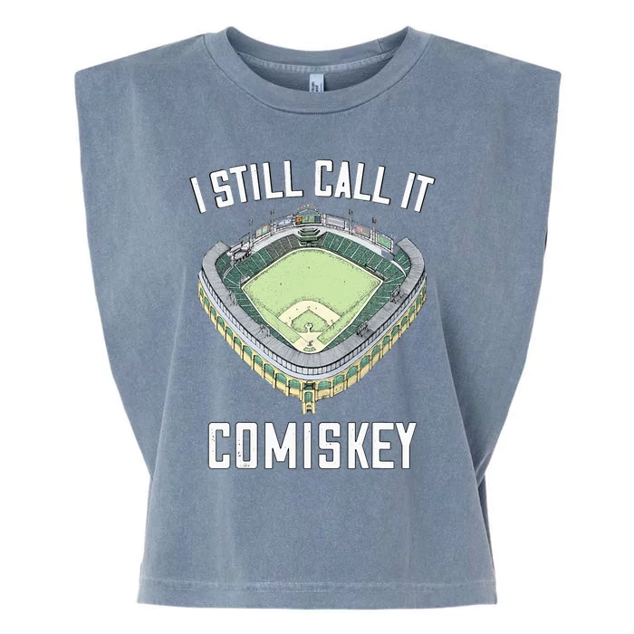 I Still Call It Comiskey Chicago Baseball Vintage Garment-Dyed Women's Muscle Tee