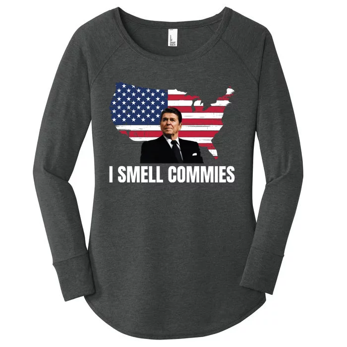 I Smell Commies, Ronald Reagan, Political Humor, President Reagan Women's Perfect Tri Tunic Long Sleeve Shirt