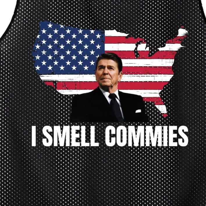 I Smell Commies, Ronald Reagan, Political Humor, President Reagan Mesh Reversible Basketball Jersey Tank