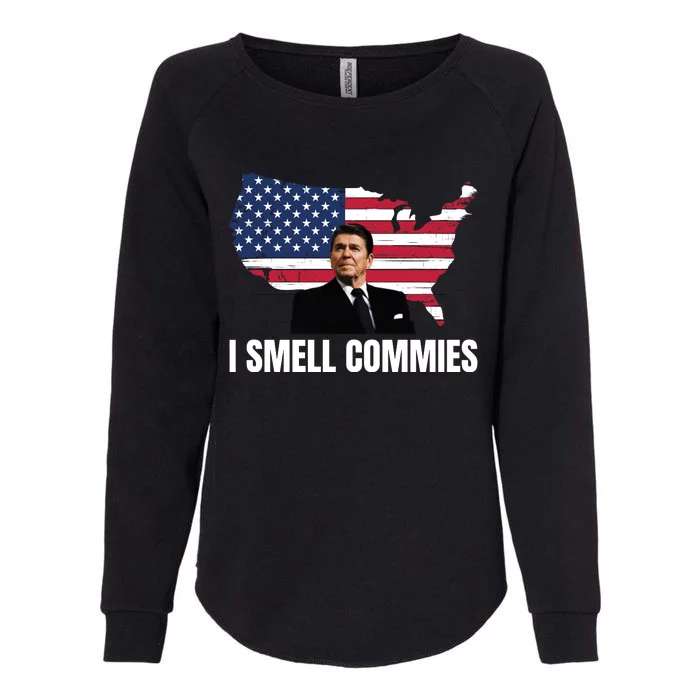 I Smell Commies, Ronald Reagan, Political Humor, President Reagan Womens California Wash Sweatshirt