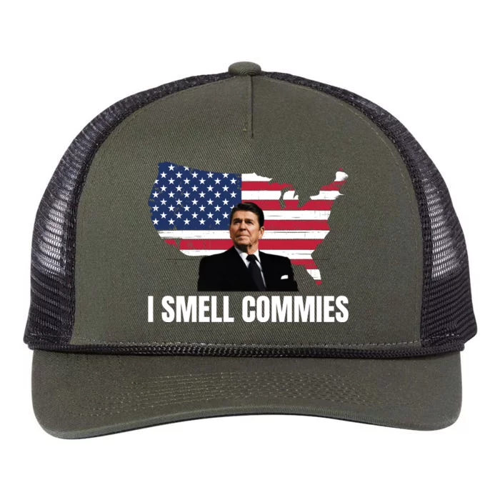 I Smell Commies, Ronald Reagan, Political Humor, President Reagan Retro Rope Trucker Hat Cap