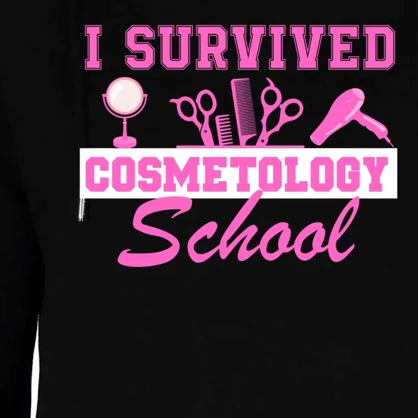 I Survived Cosmetology School Graduation Cosmetologist Cosmetology Student Womens Funnel Neck Pullover Hood