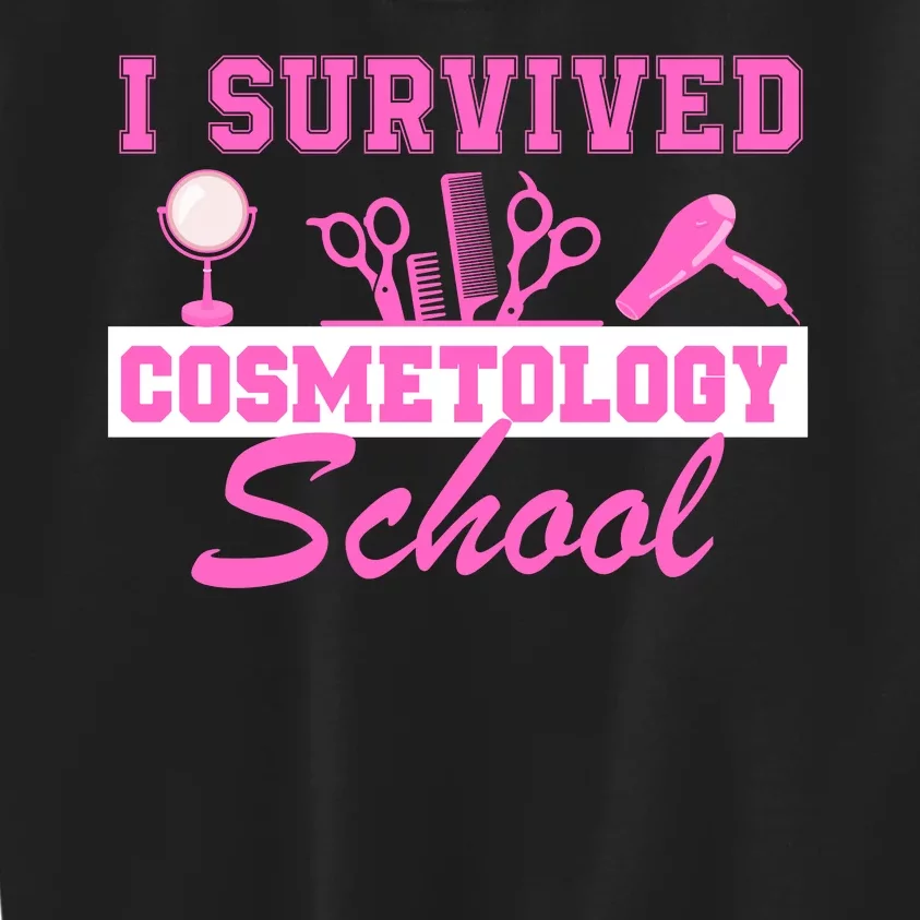 I Survived Cosmetology School Graduation Cosmetologist Cosmetology Student Kids Sweatshirt