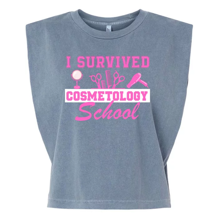 I Survived Cosmetology School Graduation Cosmetologist Cosmetology Student Garment-Dyed Women's Muscle Tee