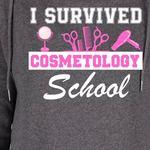 I Survived Cosmetology School Graduation Cosmetology Student Cosmetologist Womens Funnel Neck Pullover Hood