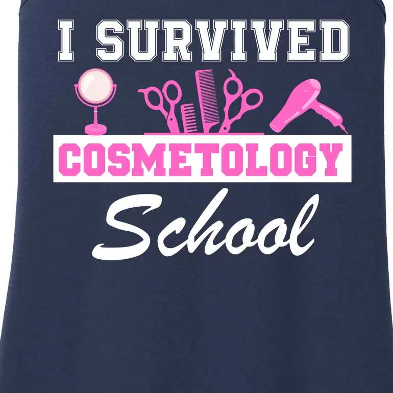 I Survived Cosmetology School Graduation Cosmetology Student Cosmetologist Ladies Essential Tank