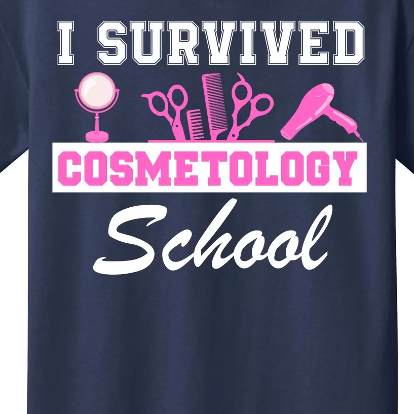 I Survived Cosmetology School Graduation Cosmetology Student Cosmetologist Kids T-Shirt