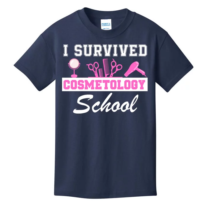 I Survived Cosmetology School Graduation Cosmetology Student Cosmetologist Kids T-Shirt