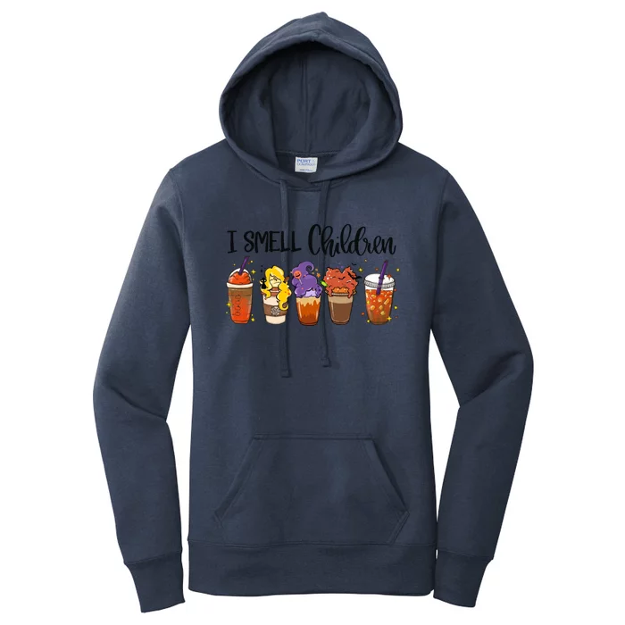 I Smell Children Halloween Funny Witches Coffee Latte Meaningful Gift Women's Pullover Hoodie