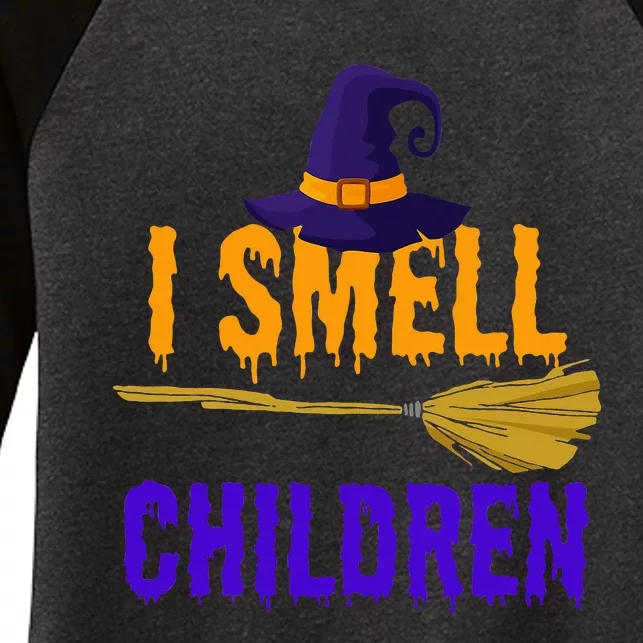 I Smell Children Witch Halloween Costume Women's Tri-Blend 3/4-Sleeve Raglan Shirt