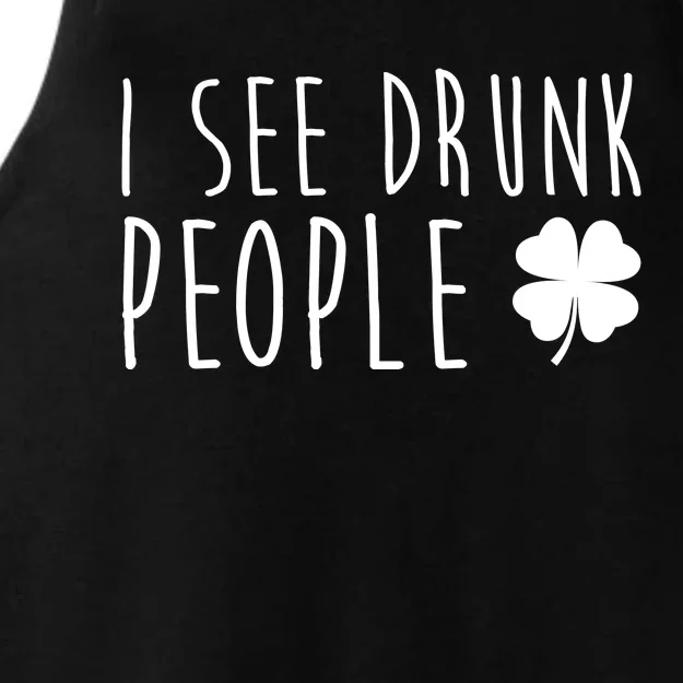 I See Drunk People Funny St Patrick's Day Ladies Tri-Blend Wicking Tank