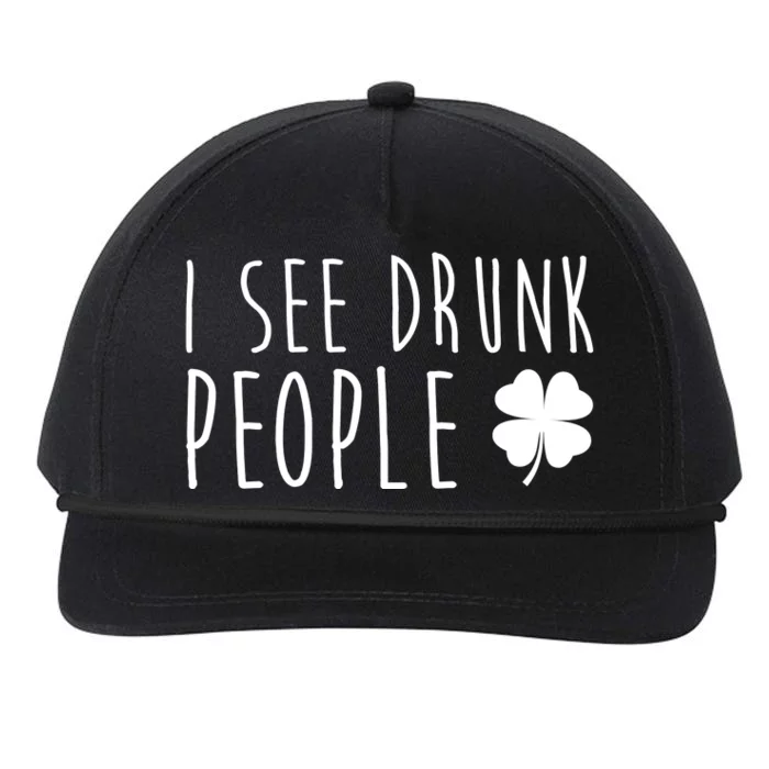 I See Drunk People Funny St Patrick's Day Snapback Five-Panel Rope Hat