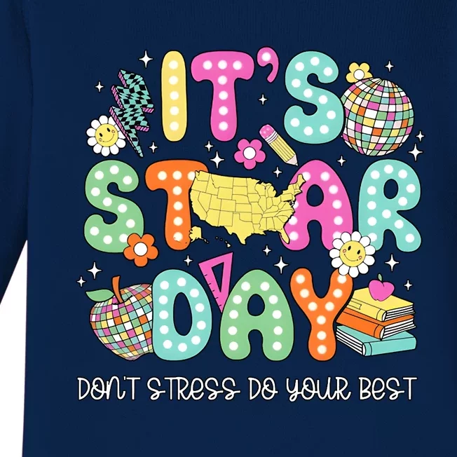 ItS Star Day DonT Stress Do Your Best Baby Long Sleeve Bodysuit