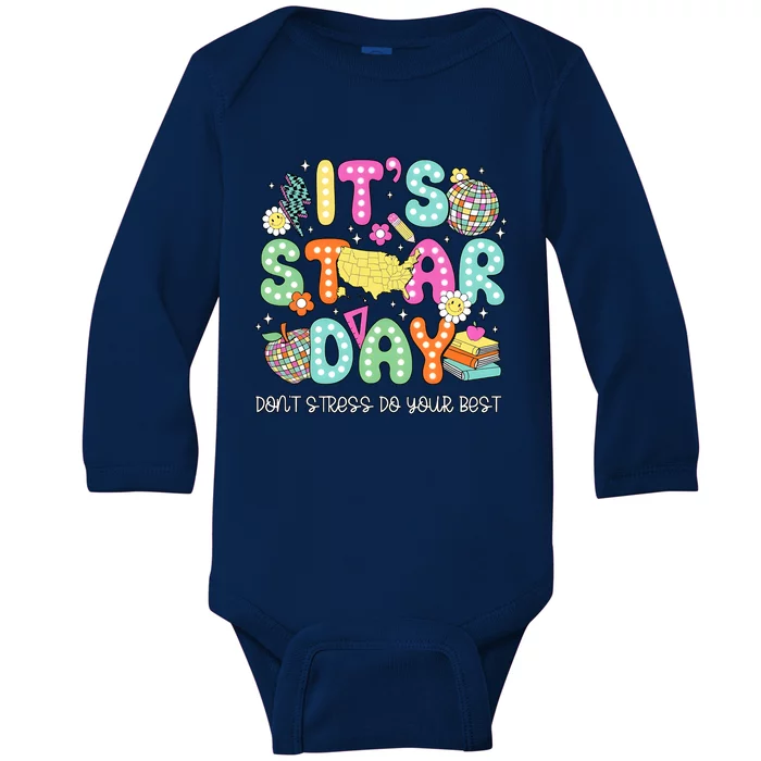 ItS Star Day DonT Stress Do Your Best Baby Long Sleeve Bodysuit