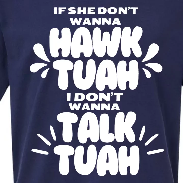 If She DonT Hawk Tuah I DonT Wanna Talk Tuha Sueded Cloud Jersey T-Shirt