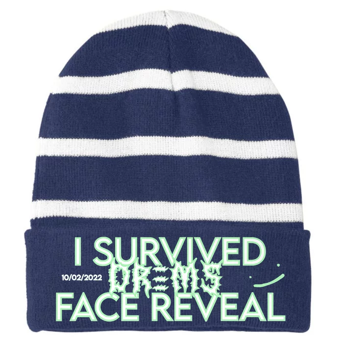 I Survived Dreams Face Reveal Striped Beanie with Solid Band