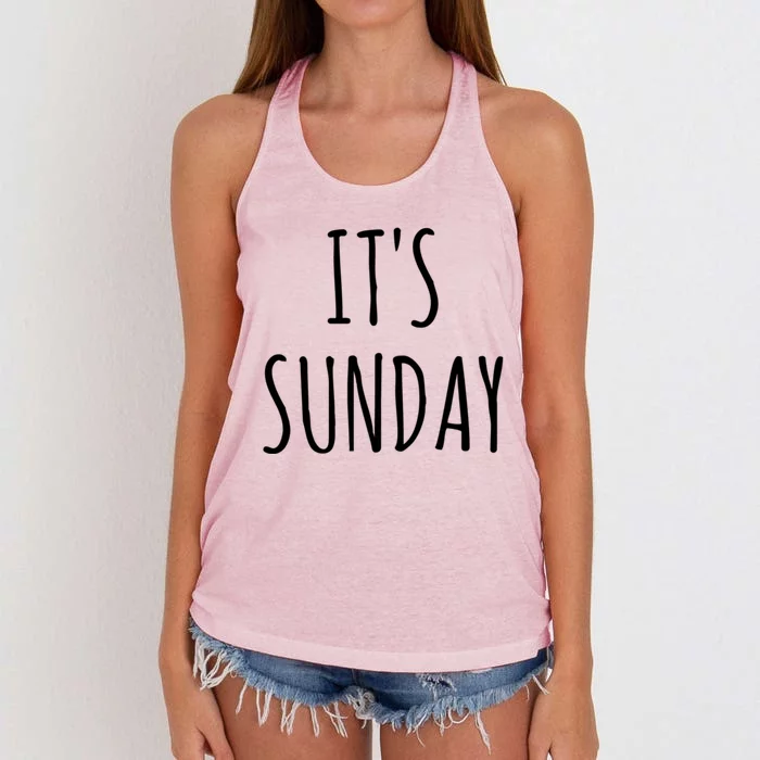 It's Sunday Day Of The Week Prank April Fools Day Great Gift Women's Knotted Racerback Tank