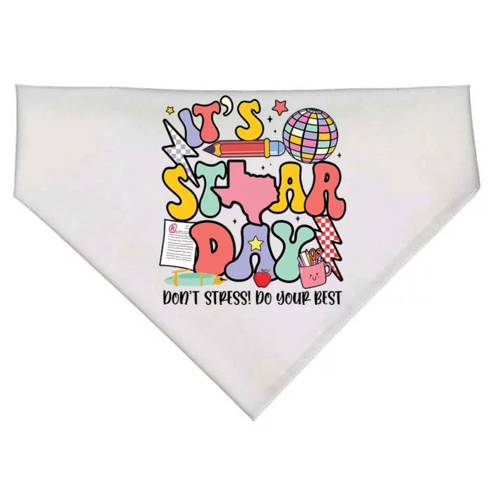 Its Staar Day Dont Stress Do Your Best Test Day Groovy USA-Made Doggie Bandana