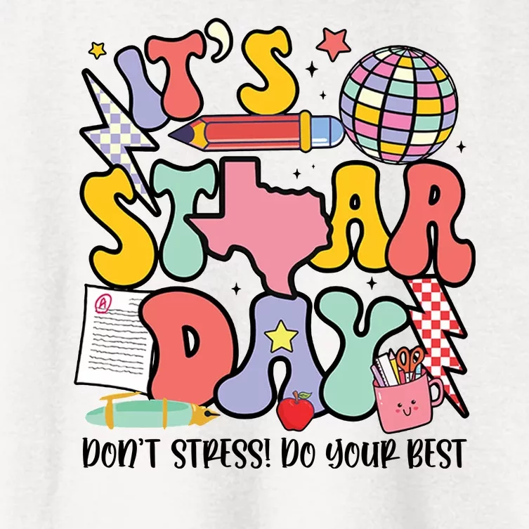 Its Staar Day Dont Stress Do Your Best Test Day Groovy Women's Crop Top Tee