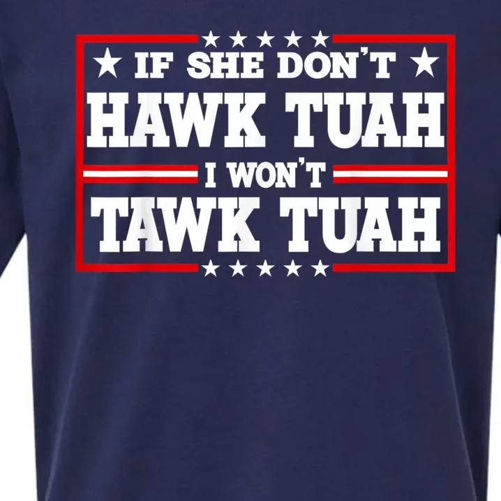 If She DonT Hawk Tush I WonT Tawk Tuah Retro Hawk Tush 24 Sueded Cloud Jersey T-Shirt