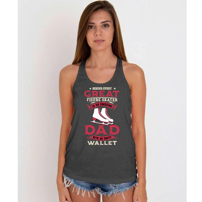 Ice Skating Dad Skates Sport Father's Day Women's Knotted Racerback Tank