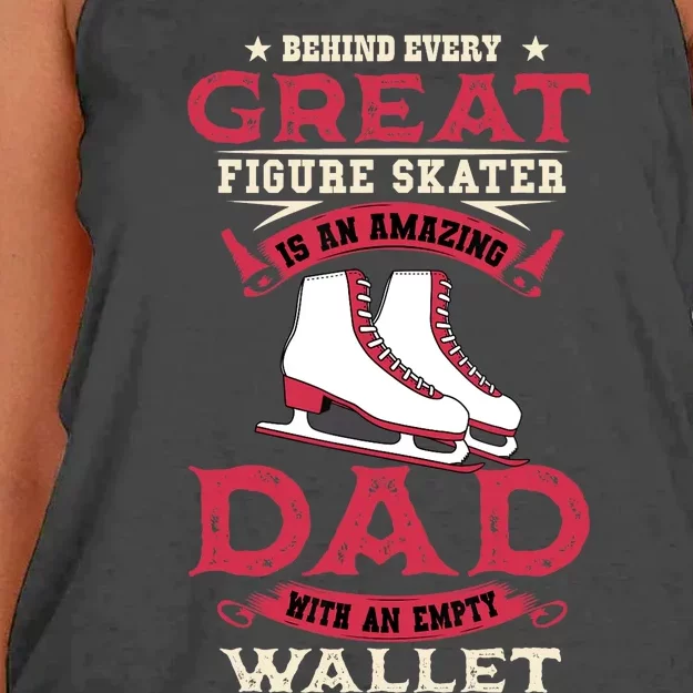 Ice Skating Dad Skates Sport Father's Day Women's Knotted Racerback Tank