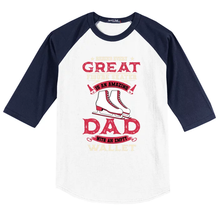 Ice Skating Dad Skates Sport Father's Day Baseball Sleeve Shirt