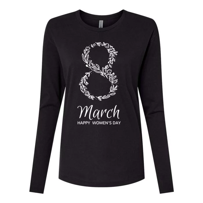 International S Day 2024 Happy 8 March Floral Great Gift Womens Cotton Relaxed Long Sleeve T-Shirt