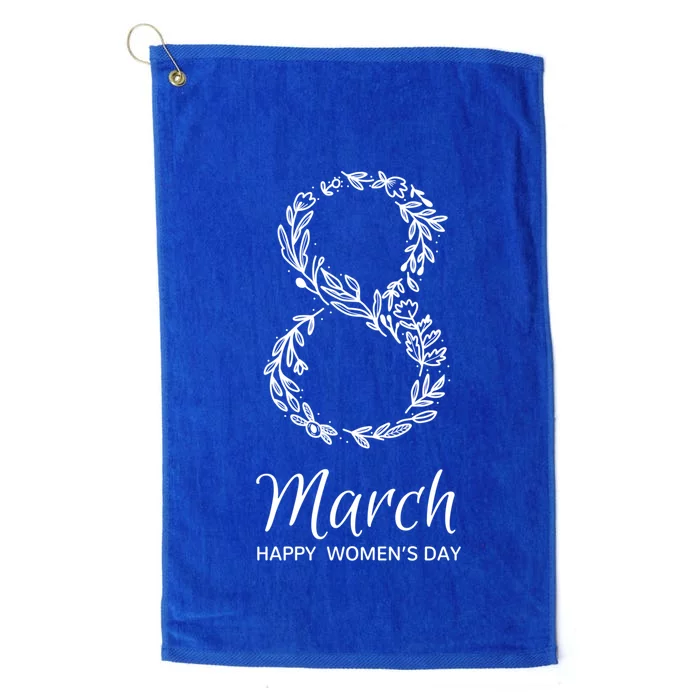 International S Day 2024 Happy 8 March Floral Great Gift Platinum Collection Golf Towel