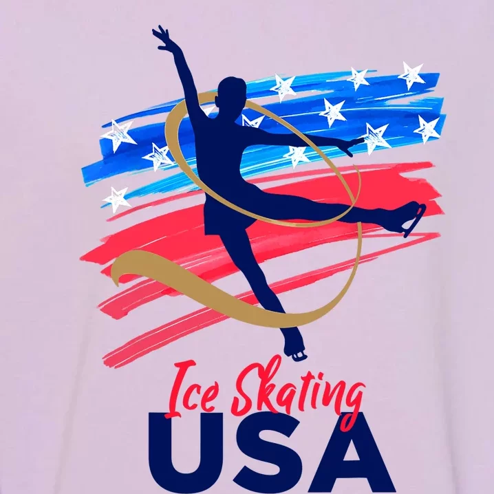 Ice Skating Dance Support The Team USA Flag Garment-Dyed Sweatshirt